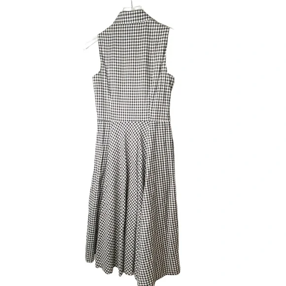 Chetta B Gingham Pin Up Classic MIDI Dress Black White Size 2 - Picture 8 of 10
